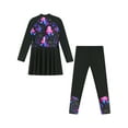 thumbnail image 4 of RUNQHUI Kids Swim Dress with Pants Legging Set for Pool Beach Surfing Bathing Suit Rashguard UPF 50+ Black 14, 4 of 7