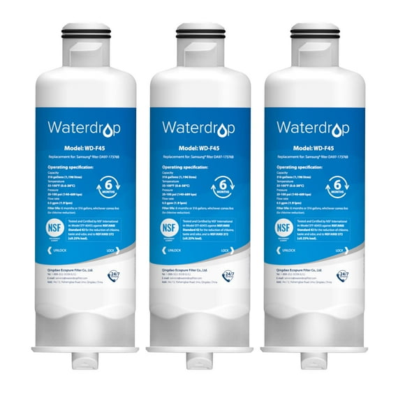 Refrigerator Water Filter Waterdrop DA97-17376B x3 for Samsung
