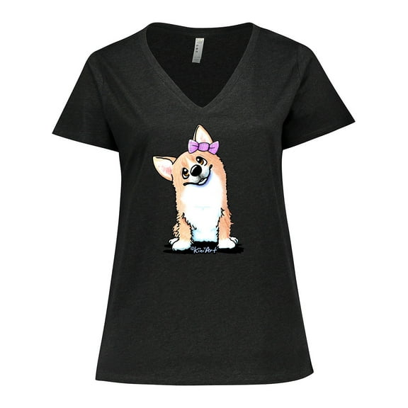 Inktastic Corgi Puppy Girl Women's Plus Size V-Neck T-Shirt