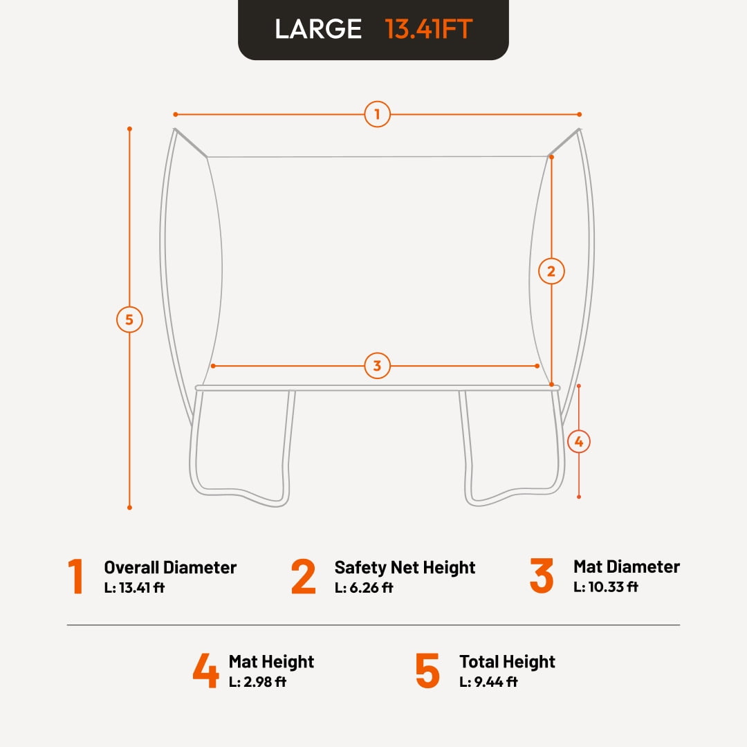 Vuly Trampoline Ultra 2 Round with Enclosure Large 13ft for Kids