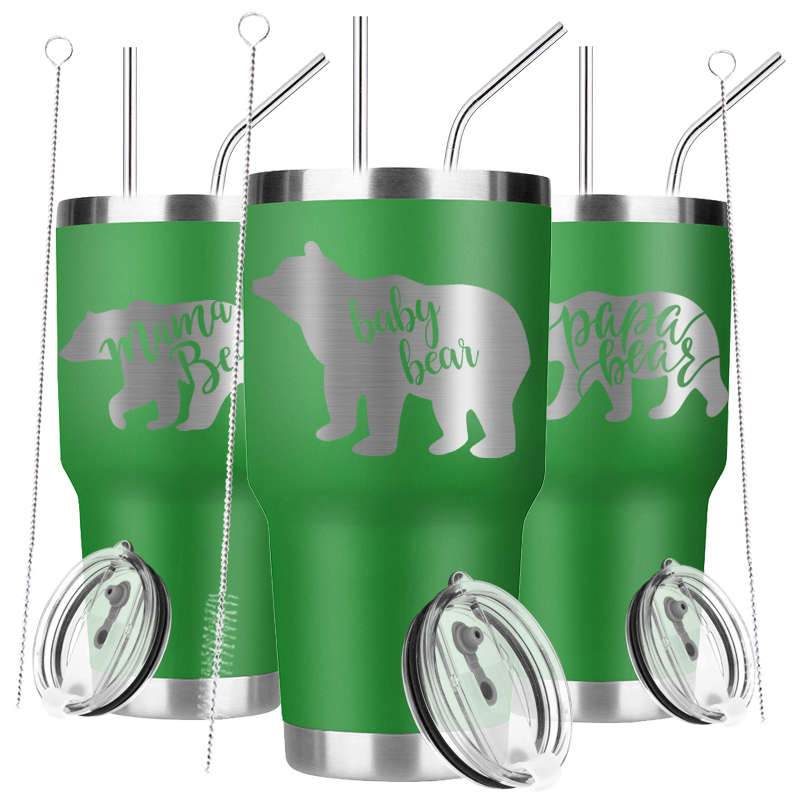 3Set 30oz Insulated Cup Stainless Steel Keep Drinks Cold & Hot Vacuum Insulated Personalized