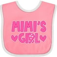 thumbnail image 3 of Inktastic Mimi's Girl Pink with Hearts Girls Baby Bib, 3 of 4