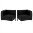 thumbnail image 2 of Bowery Hill 2-Pc Contemporary Stainless Steel Reception Configuration in Black, 2 of 2