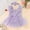 Purple, variant on Cute Baby Girls Lace and Mesh Tutu Romper with Floral Print Summer Outfit and Headband Accessory for Stylish