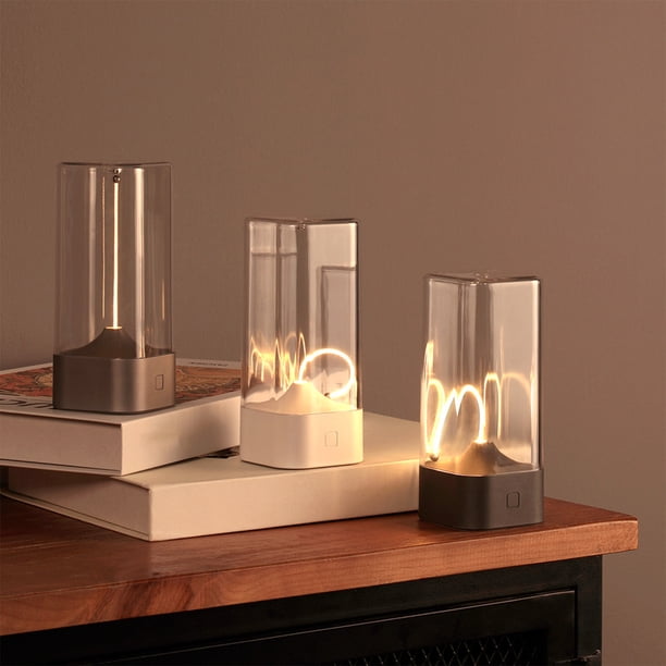 Lámpara de escritorio Lámpara de noche Dormitorio Lámpara de lectura avanzada para el cuidado de los ojos Lámpara de noche Lámpara de despertador Luz de noche recargable Luces ajustables Akmoler