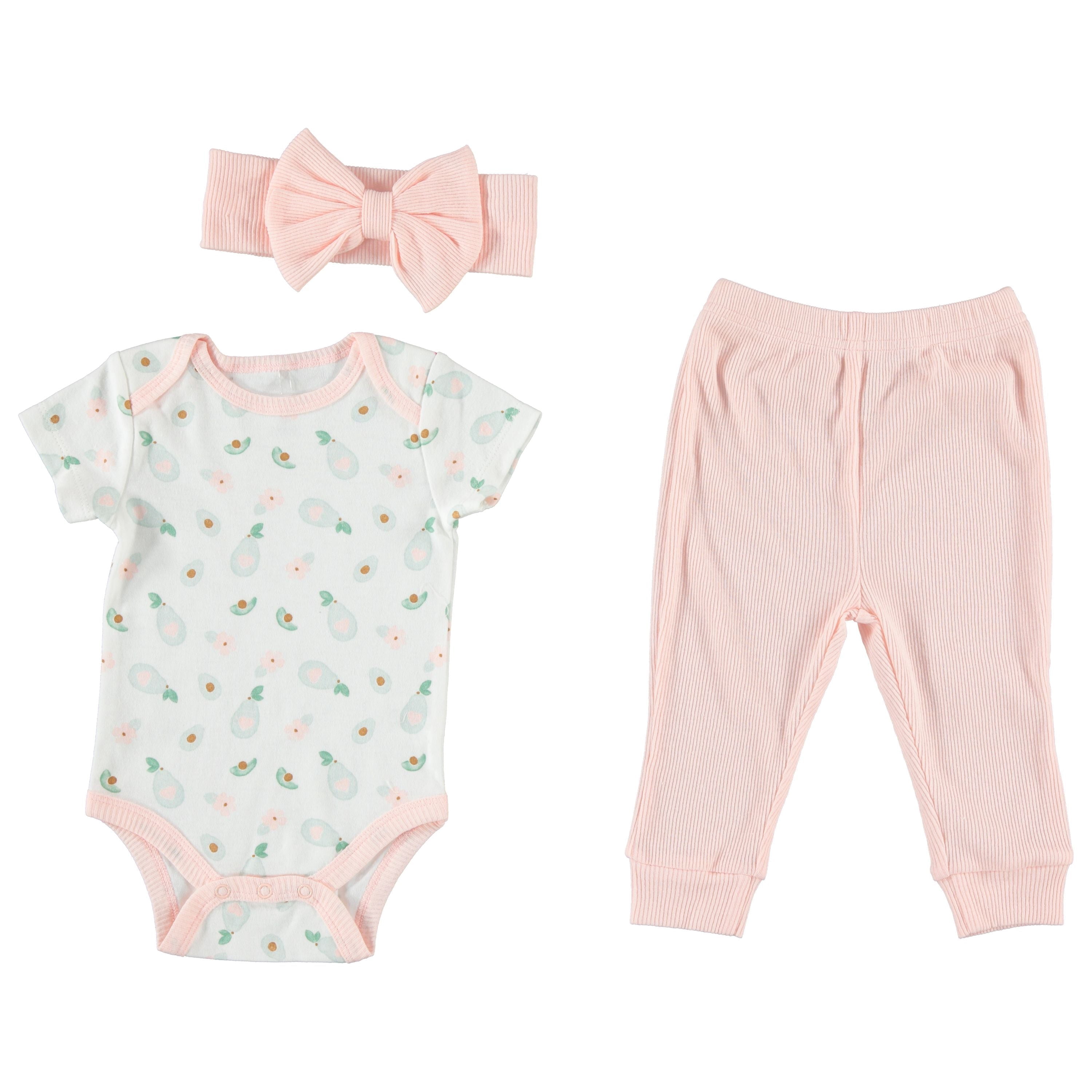 Kyle & Deena Baby Girl 3 PC Jogger Set, Sizes Newborn-9 Months