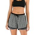 thumbnail image 7 of FANNYC Women's Double layer Running Yoga Shorts Quick-Dry Activewear Workout Exercise Athletic Jogging Shorts, 7 of 7