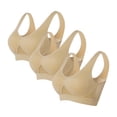 thumbnail image 2 of Mceream 3 Pack Sports Bras for Women High Impact Plus Size Moisture Wicking Workout Bras Comfy Seamless Wireless Sports Yoga Bras Athletic Bralettes Khaki XXXL, 2 of 9