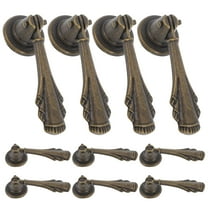 Masteelf 10pcs Retro Single Hole Drawer Pull Handle Knob Drop Antique Bronze Dresser Knobs Elegant Metal Pendant for Dressers Bathroom Furniture