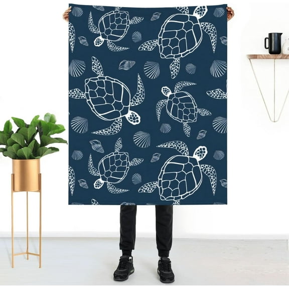 Turtle Throw Blanket for Women Soft, Fleece Blanket Washable Bed Blanket Lightweight Blanket Travel for Men, Sofa, Home, Couch (50"x40")
