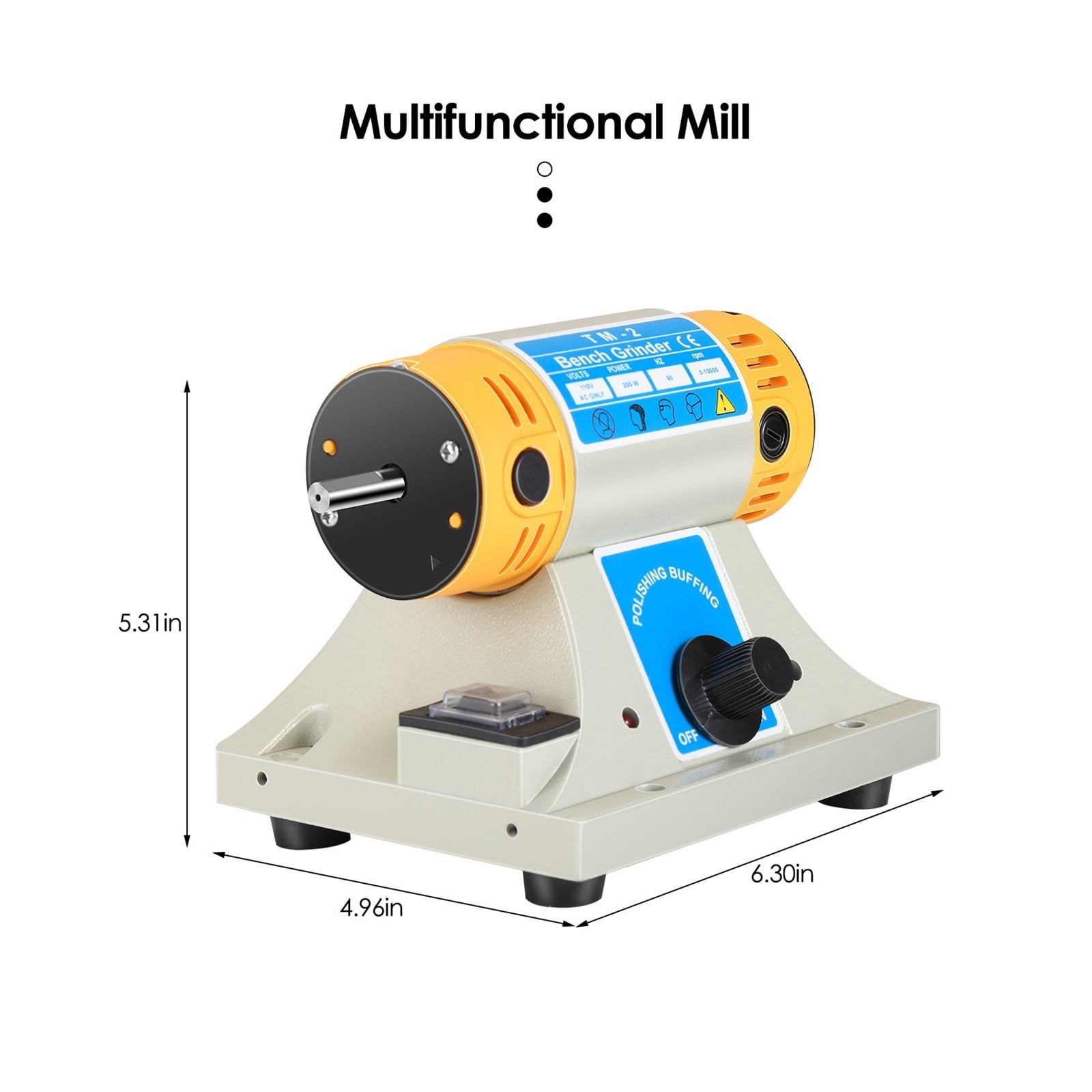 Jewelry Rock Gem Polishing Buffer Machine Bench Lathe Polisher 350W Electric Jewelry Rock Grinder Mill Grinding Machine