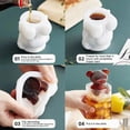 thumbnail image 4 of CaiYueKe Silicone Ice Cube Molds Bear Shape Ice Trays for Drinks Beverage Coffee Milk Tea Cocktails Chocolate Mousse Dessert Homemade Fun Kitchen Tools Flexible Easy Release Reusable Freezer Safe, 4 of 7