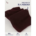 thumbnail image 4 of Hugh Ugoli Men's Loose Diabetic Ankle Socks Bamboo, Wide, Thin, Seamless Toe and Non-Binding Top, 4 Pairs, Burgundy, Shoe Size: 11-13, 4 of 7