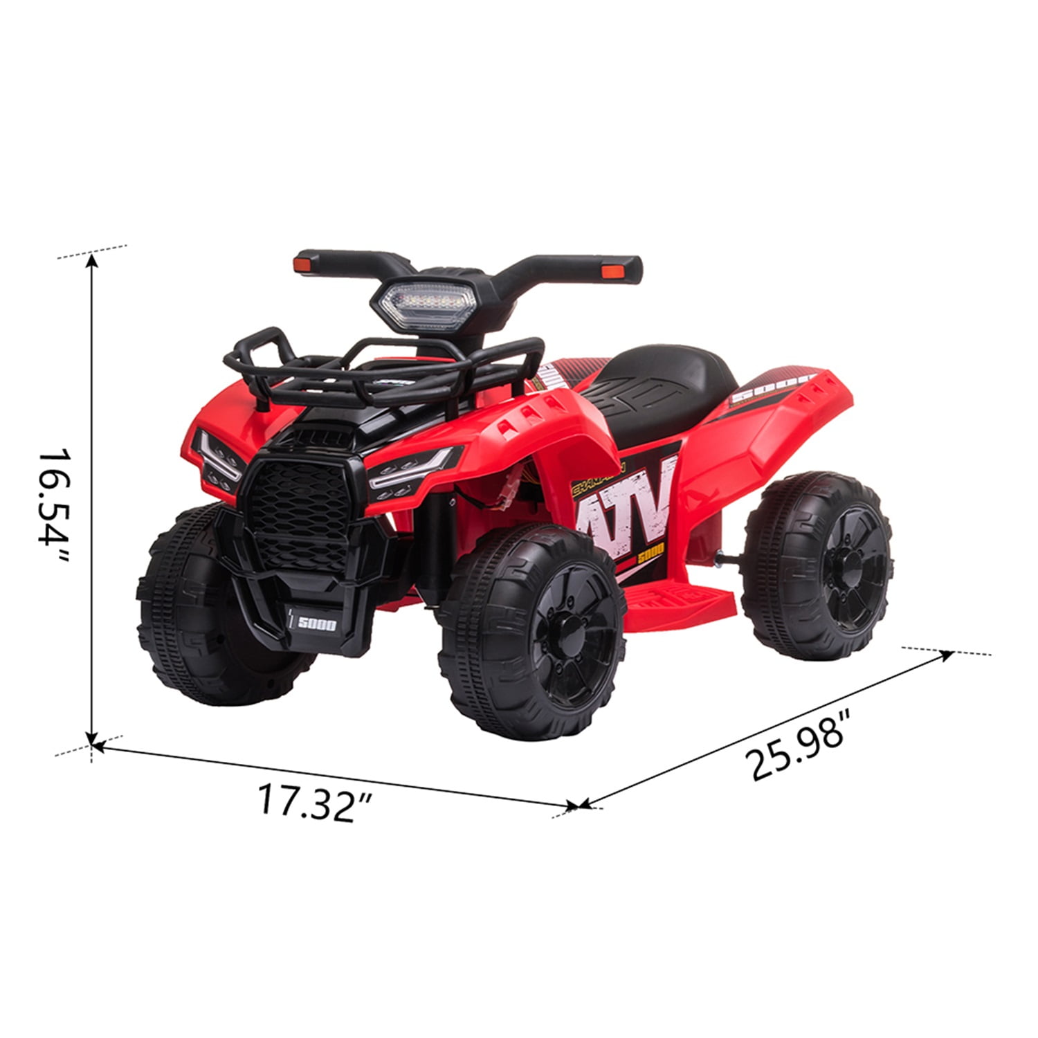CIPACHO 6V Kids Ride on ATV, Battery Powered Electric Quad with LED Lights, Red CIPACHO 6V Kids Ride on ATV, Battery Powered Electric Quad with LED Lights, Red