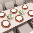 thumbnail image 2 of REGALWOVEN Placemats Set of 6 Faux Leather Placemats for Kitchen Dining Table Decor Washable Heat Resistant Table Placemats Wipeable Table Mat Brown 15*15in, 2 of 7