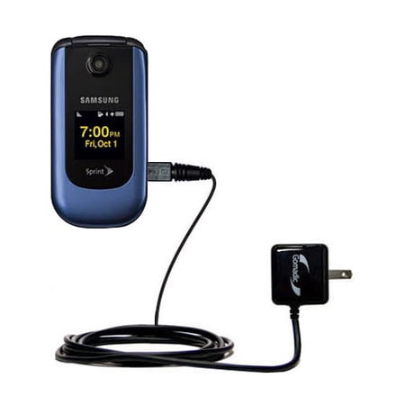 Gomadic Intelligent Compact AC Home Wall Charger suitable for the Samsung M360 / SPH-M360 - High output power with a convenient, foldable plug design