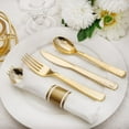 thumbnail image 5 of 400PCS Pre Rolled Gold Plastic Silverware Sets - Heavy Duty Gold Cutlery - Include 100 Pack Wrapped Disposable Utensils with Napkins for Parties, Dinners & Weddings, 5 of 17