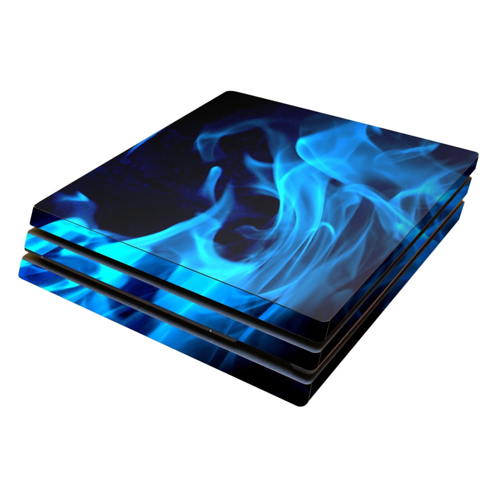 Skin Decal Wrap for Sony PS4 Pro Console Blue Flames