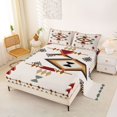 thumbnail image 2 of jejeloiu Minimalist Tribal Bed Sheets,Aztec Pattern Full Size Sheets For Boys,Neutral White,4 Pieces,1 Flat Sheet, 1 Fitted Sheet and 2 Pillowcases, 2 of 6