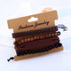 thumbnail image 5 of Pulsera trenzada de cuero Retro, cierre a presión ajustable, cadena de mano, pulsera DIY, 4 Uds., 5 of 7