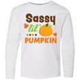 thumbnail image 3 of Inktastic Thanksgiving Sassy Lil Pumpkin with Fall Leaves Long Sleeve Youth T-Shirt, 3 of 5