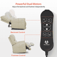 thumbnail image 5 of MCombo Large Lay Flat Dual Motor Power Recliner Chair, Infinite Position Sleep Recliner for Living Room, Faux Leather, Cream White, 5 of 9