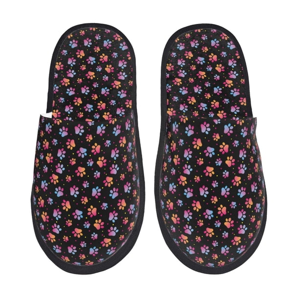 Fotbe Animal Paw 1 Pantuflas Peludas para Mujer con Estampado, Zapatillas de Peluche, Zapatos de Invierno para Casa, Uso Interior y Exterior-Large