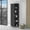 Black, variant on Bathroom Vanity, Malibu Freestanding Linen Cabinet, 2-Doors, Open Shelves -White, White Bathroom Storage Cabinet,Particle Board Bathroom Shelving, Bath & Faucets Bathroom Storage