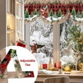 thumbnail image 5 of Christmas Tie Up Valances Curtain, Reindeer Sled Cottage Trees Plants Snowflakes Red Adjustable Rod Pocket Short Window Treatment Tie Up Curtains Valances for Kitchen Living Room Bathroom 42x18 In, 5 of 9