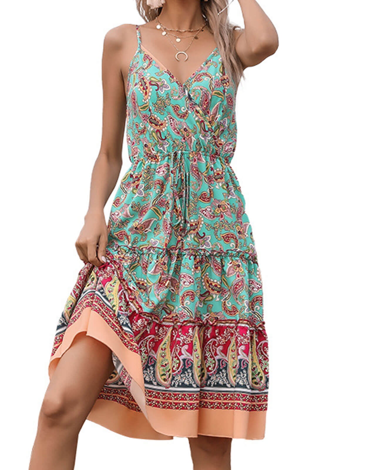 Shermie Summer Dress For Women Sleeveless V Neck Sexy Dresses Boho