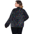 thumbnail image 2 of Zeagoo Women's Sequin Jacket Plus Size Sparkle Long Sleeve Jackets Front Zip Loose Casual Blazer Bomber Jacket with Pockets, 2 of 6