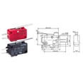 thumbnail image 2 of KAKOWELY 5pcs XV-152-1C25 Hinge Lever Type Miniature Micro Handle type microswitch,1.1"X0.63"X0.39", 2 of 3