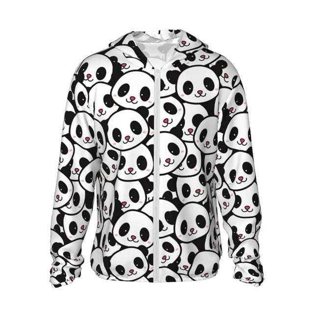 Vsdgher Sweat à Capuche Imprimé Panda Mignon pour Hommes et Femmes, Protection Solaire à Manches Longues pour la Pêche et la Course - 3TG