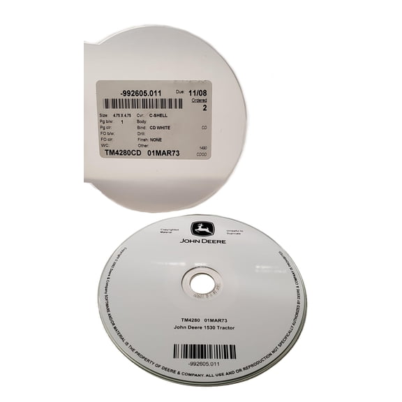 John Deere 1530 Tractor Technical Manual CD - TM4280CD