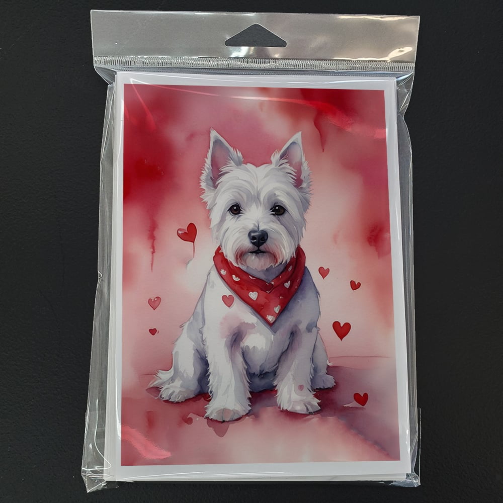 Westie My Valentine Greeting Cards Pack of 8 7 in x 5 in