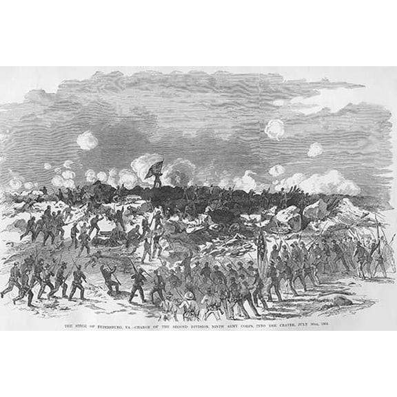 Siege of Petersburg into the Crater-Fine Art Canvas Print (20" x 30")