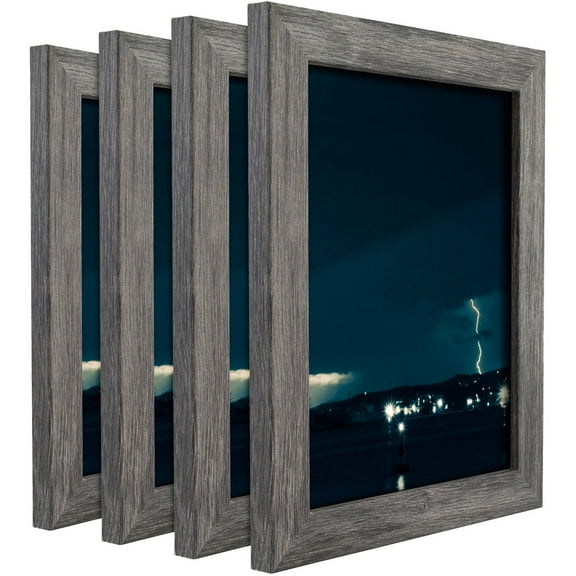 Craig Frames Bauhaus Modern Gray Picture Frame, Set of 4