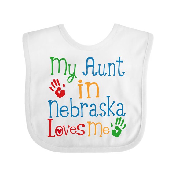 Inktastic My Aunt in Nebraska Loves Me Boys or Girls Baby Bib
