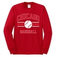 thumbnail image 2 of Wild Bobby City of Chicago Baseball Fantasy Fan Sports Men's Long Sleeve T-Shirt, Red, 3X-Large, 2 of 6