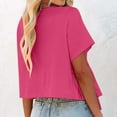 thumbnail image 4 of Mittory Women's Short Sleeve V Neck Blouses Ruffle Hem Tie Front Crop Tops Lightweight Basic Summer Tops, 4 of 7
