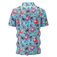 thumbnail image 4 of Mens T-Shirts Floral Printed Polo Shirts Summer Beach Short Sleeve Lapel Tops Tee Blouses, 4 of 5