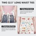 thumbnail image 6 of Pioneer Flower Floral Print Pattern Apron for Women and Men, Cotton Linen Waterproof with Pockets, Adjustable, 33x27 Inch for Kitchen, Gardening, BBQ, Salon, 6 of 6