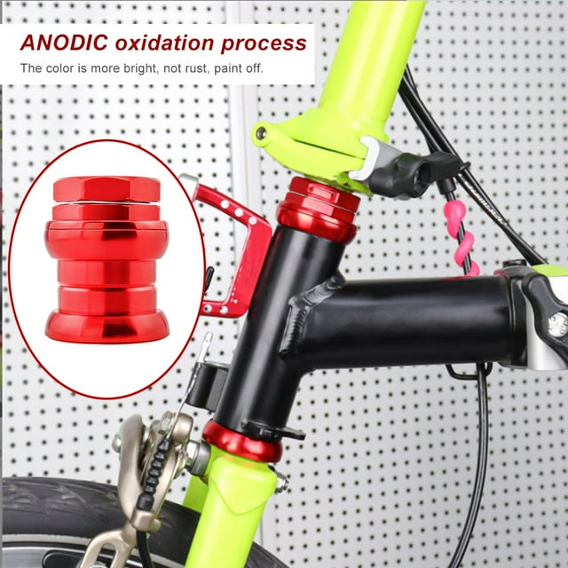 Casque de Vélo 34MM Pièces en Alliage d'Aluminium Casques Roulements Robustes Groupe de Cuvette Entretien Professionnel Remplacement pour Brompton Rouge