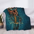 thumbnail image 3 of Disketp Owl In Blue Flannel Blankets - Thick and Warm Blanket for Winter, Soft Fuzzy Plush King Blanket for All Seasons-50"x40", 3 of 6