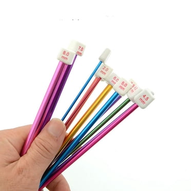 3-Pack Colorful Aluminum Tunisian Crochet Hooks – 6.5 Inch Afghan Knitting Needles Set With Threading Hole