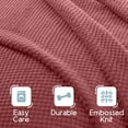 thumbnail image 5 of Vellux King Plush Texture Blanket | Ultra Soft Lightweight All-Season Throw | Deep Rose, 5 of 6