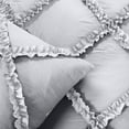 thumbnail image 3 of SGI Bedding King Size Duvet Covers Egyptian Cotton 1000TC 3 Piece Set Light Gray Diamond Ruffle, 3 of 8
