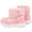 Pink, variant on M Buder Kids Winter Shoes Fashionable Waterproof Non Slip Keep Warm Snow Boots for Boys Girls. Durable and comfortable cold weather boots for outdoor winter activities. Size 21 Pink