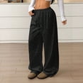 thumbnail image 6 of Womens Leopard Print Pants Wide Leg Lounge Sweatpants Elastic Waist Casual Trousers with Pockets, 6 of 8