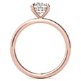 thumbnail image 4 of Solitaire Brilliance 2CT Oval Lab Grown Diamond Solitaire with Hidden Halo Engagement Ring 10K Rose Gold, Ring Size 5.5, 4 of 5